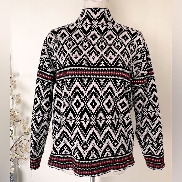 TAHARI Patterned Mock Turtleneck - Picture 2 of 10